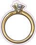 Golden Engagement Ring With A Big Shining Diamond Sticker