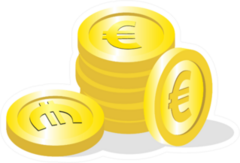 Golden Euro Coins Sticker