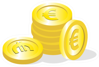 Golden Euro Coins Sticker
