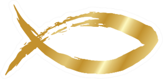 Golden Fish Symbol Christian Religious Sticker