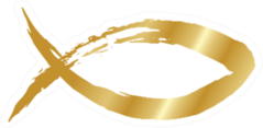 Golden Fish Symbol Christian Religious Sticker
