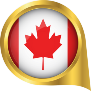 Golden Flag Of Canada Location Map Pin Sticker
