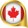 Golden Flag Of Canada Location Map Pin Sticker