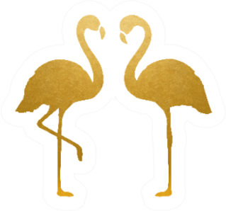 Golden Flamingos Sticker