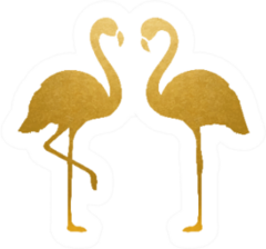 Golden Flamingos Sticker