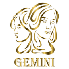 Golden Gemini Line Logo Sticker
