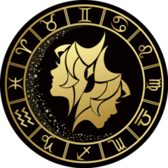 Golden Gemini Zodiac Sign Sticker