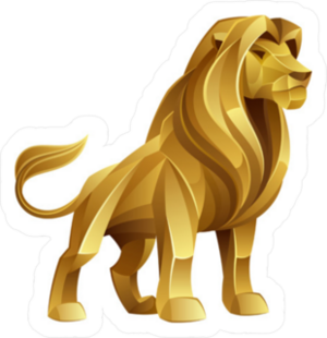 Golden Geometric Lion Sticker