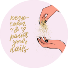 Golden Glitter Keep Calm And Paint Your Nails Sticker