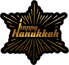 Golden Happy Hanukkah Star Sticker