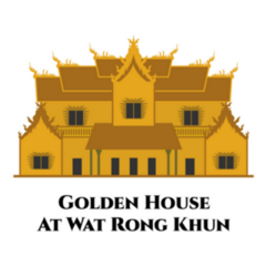Golden House At Wat Rong Khun Thailand Illustration Sticker