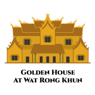 Golden House At Wat Rong Khun Thailand Illustration Sticker