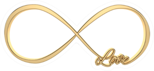 Golden Infinity Love, Forever Symbol Sticker