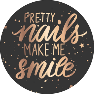 Golden Lettering Pretty Nails Make Me Smile Sticker