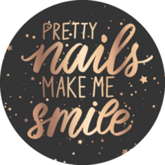 Golden Lettering Pretty Nails Make Me Smile Sticker
