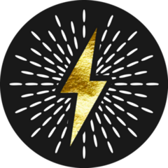 Golden Lightning Black Sticker
