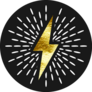 Golden Lightning Black Sticker