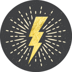 Golden Lightning Bolt Sticker