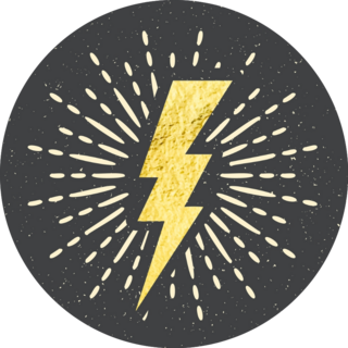 Golden Lightning Bolt Sticker