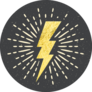 Golden Lightning Bolt Sticker