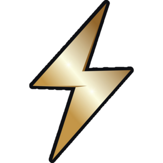 Golden Lightning Bolt Sticker