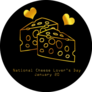Golden Line Art Pieces Of Cheese And Hearts Sticker