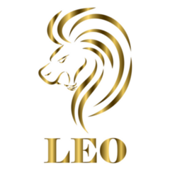 Golden Line Leo Zodiac Logo Sticker