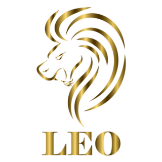 Golden Line Leo Zodiac Logo Sticker