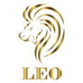 Golden Line Leo Zodiac Logo Sticker