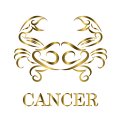 Golden Line Logo Of A Cancer Crab Sticker