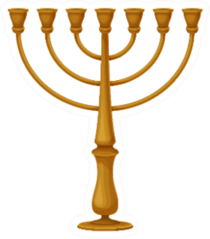 Golden Menorah As Jewish Candelabrum Sticker