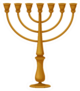 Golden Menorah As Jewish Candelabrum Sticker
