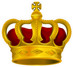 Golden Monarch Crown With Red Velvet Sticker