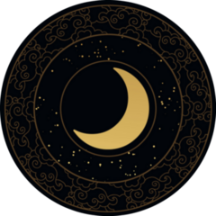 Golden Moon In The Ring Of Clouds Sticker