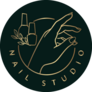 Golden Nail Studio Logo On Black Sticker