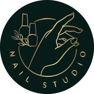Golden Nail Studio Logo On Black Sticker