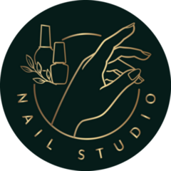 Golden Nail Studio Logo On Black Sticker