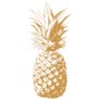 Golden Pineapple Illustration Sticker