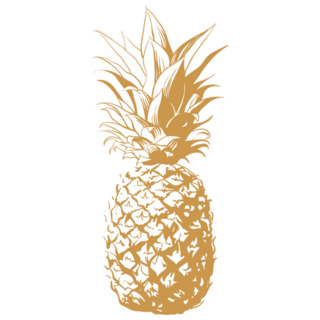 Golden Pineapple Illustration Sticker