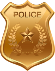 Golden Police Badge Sticker