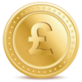 Golden Pound Sterling Coin Sticker