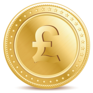 Golden Pound Sterling Coin Sticker