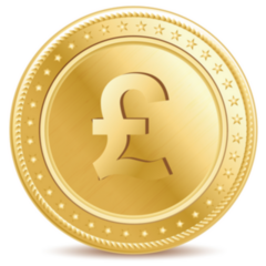 Golden Pound Sterling Coin Sticker
