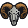 Golden Ram Skull Sticker