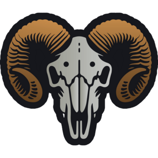 Golden Ram Skull Sticker