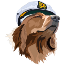 Golden Retriever Captain Sticker