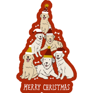 Golden Retriever Christmas Sticker