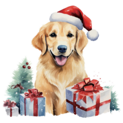 Golden Retriever Giftbox Sticker