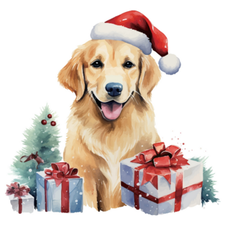 Golden Retriever Giftbox Sticker