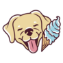 Golden Retriever Ice Cream Sticker